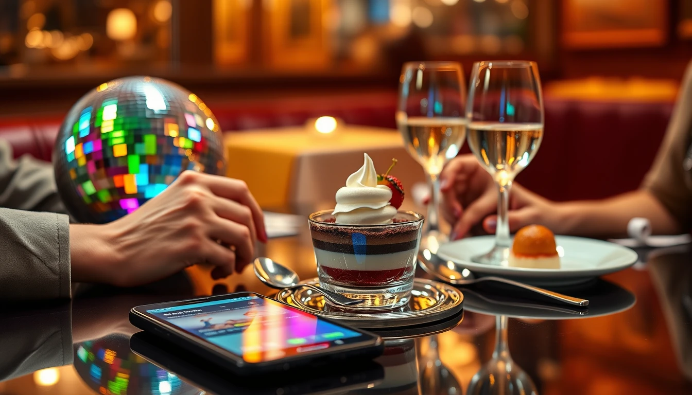 A premium editorial restaurant dessert scene showing one elegant dessert in the center of the table 