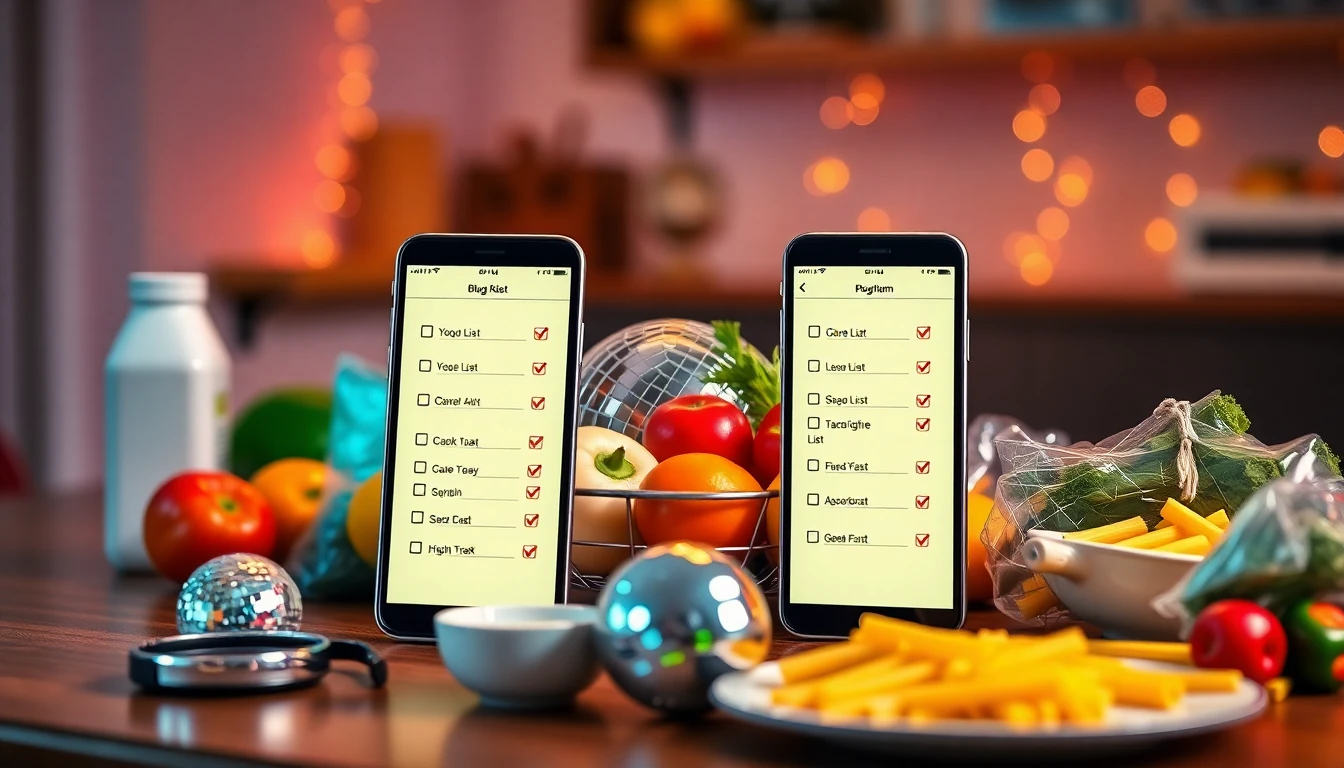 A premium editorial lifestyle scene showing two smartphones side by side, both displaying the same s