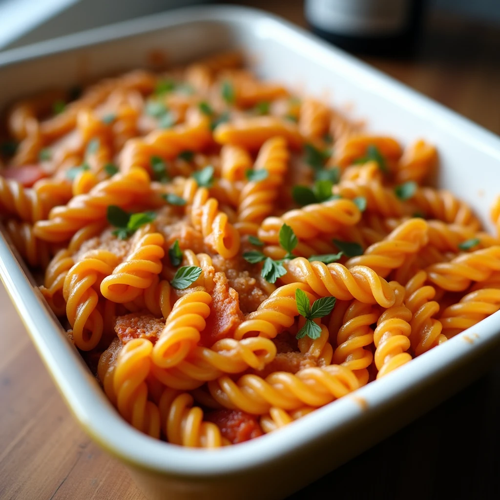 Vegan Fusilli al Forno Auflauf