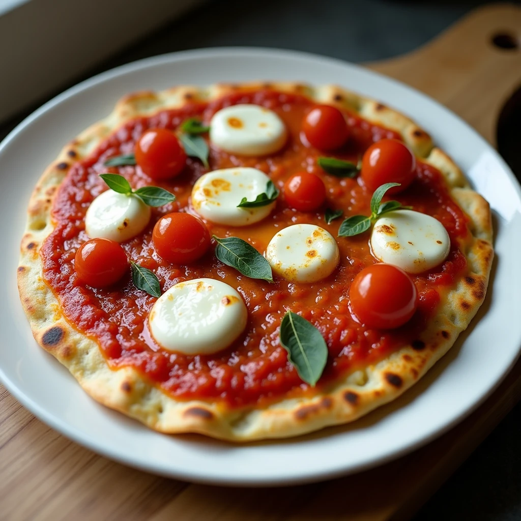 Tortilla-Pizza mit Mozzarella