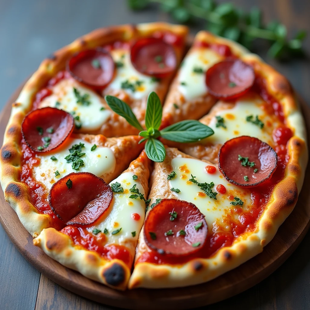 High Protein Salami Pizza 