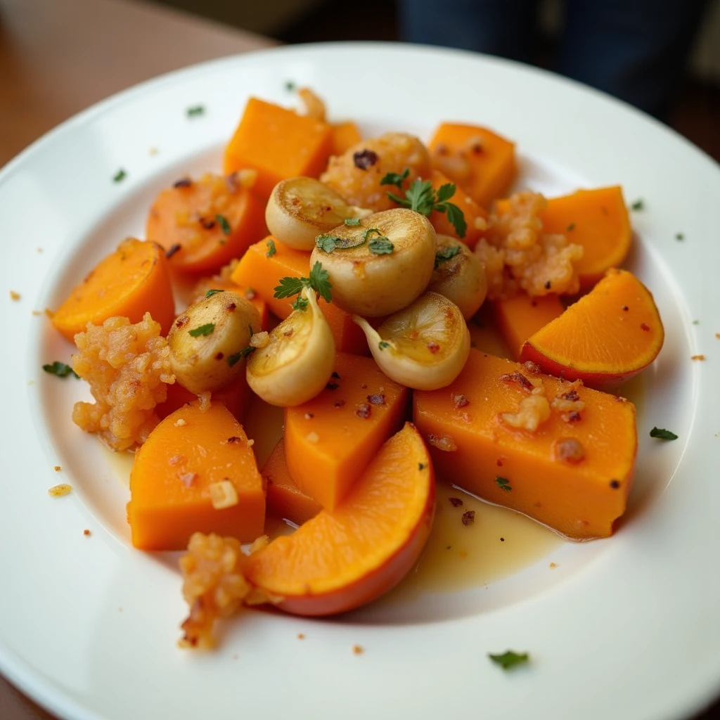 Orangen Kürbis aus dem Ofen