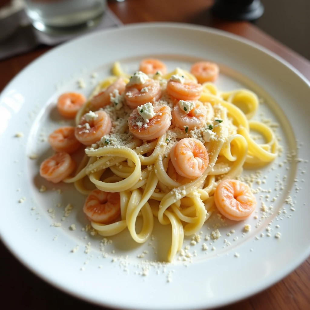 Cremige Garnelen Tagliatelle