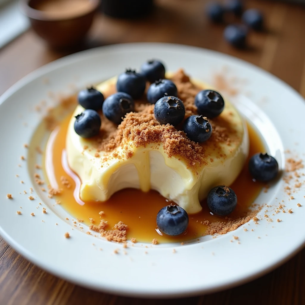 Hüttenkäse-Pudding mit Zimt und Zucker