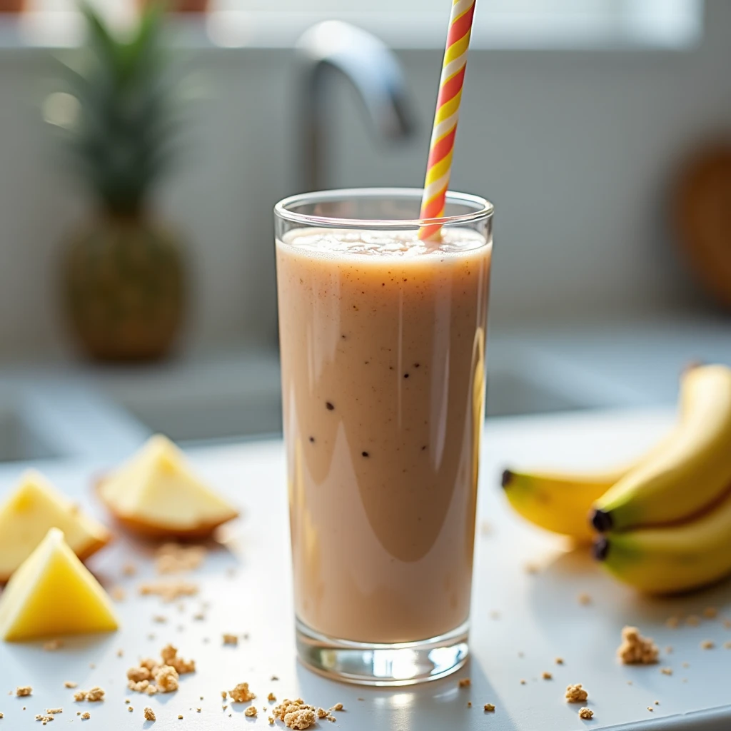 Kefir Smoothie mit Ananas und Banane