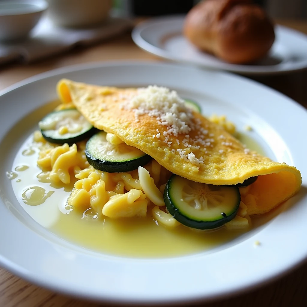 Zucchini-Parmesan-Omelett