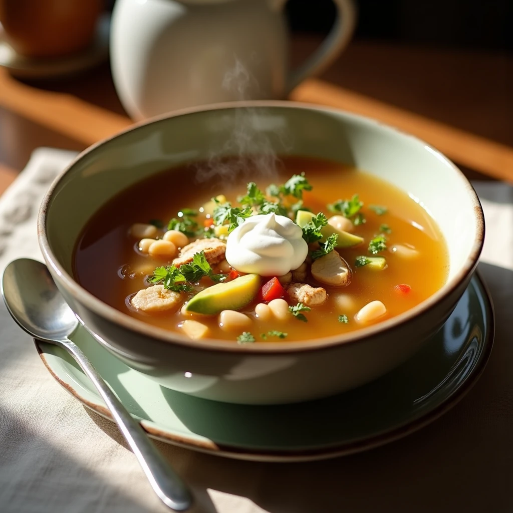 Weiße Hähnchen-Suppe