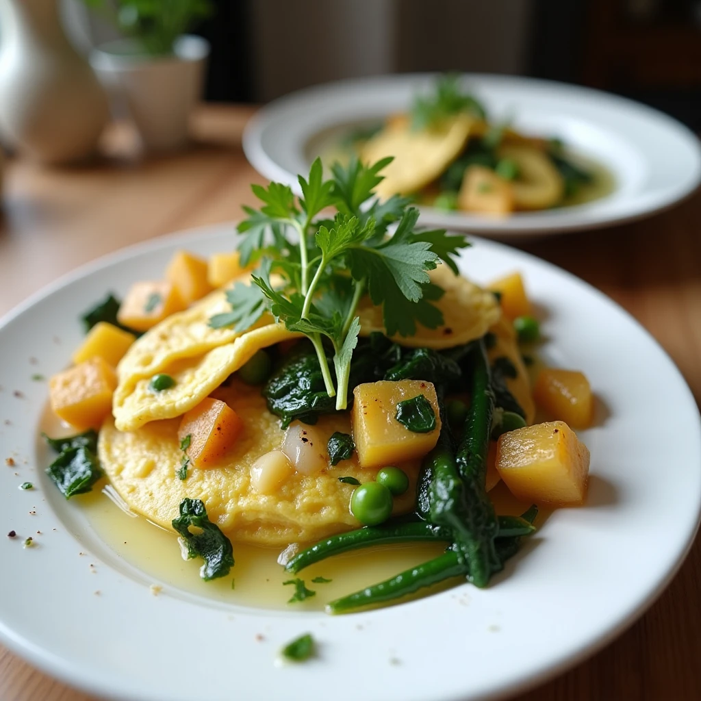 Tortilla mit grünem Gemüse