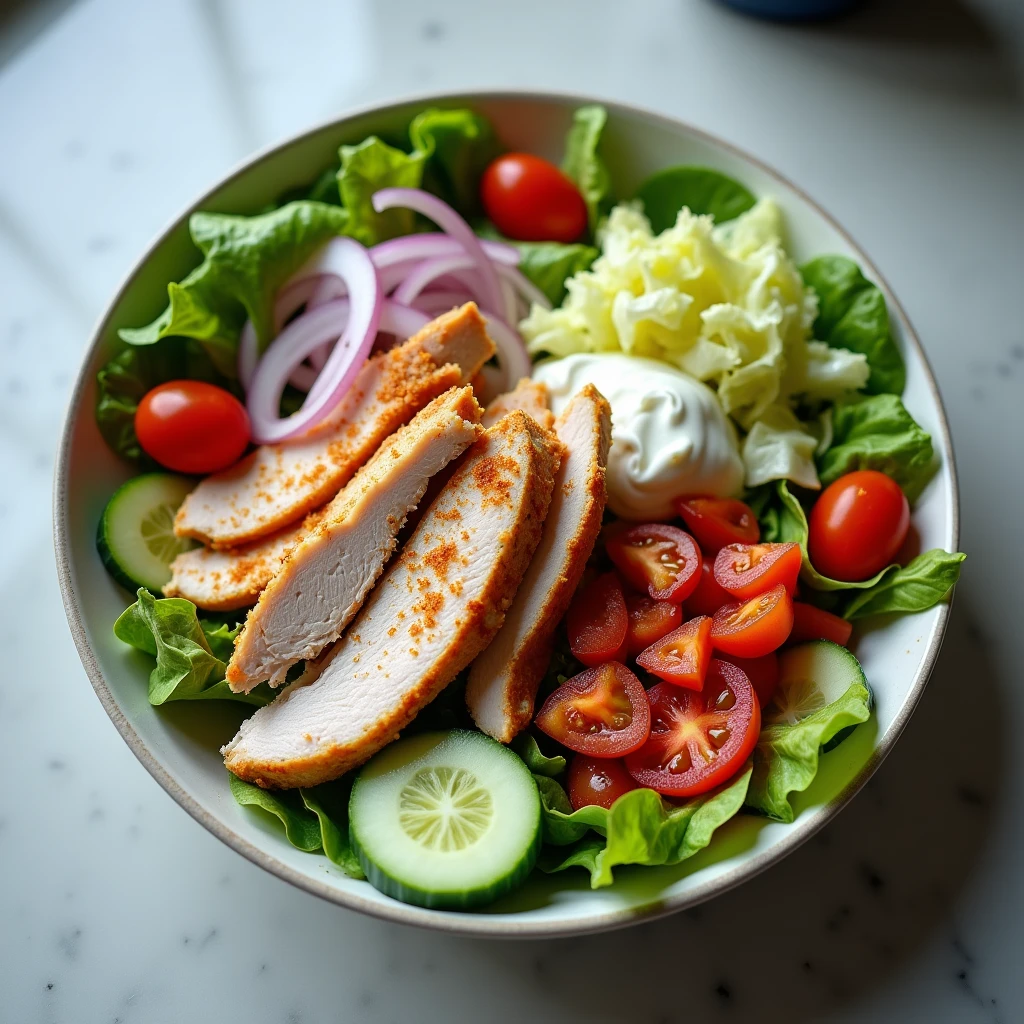 Salat mit gebratener Putenbrust