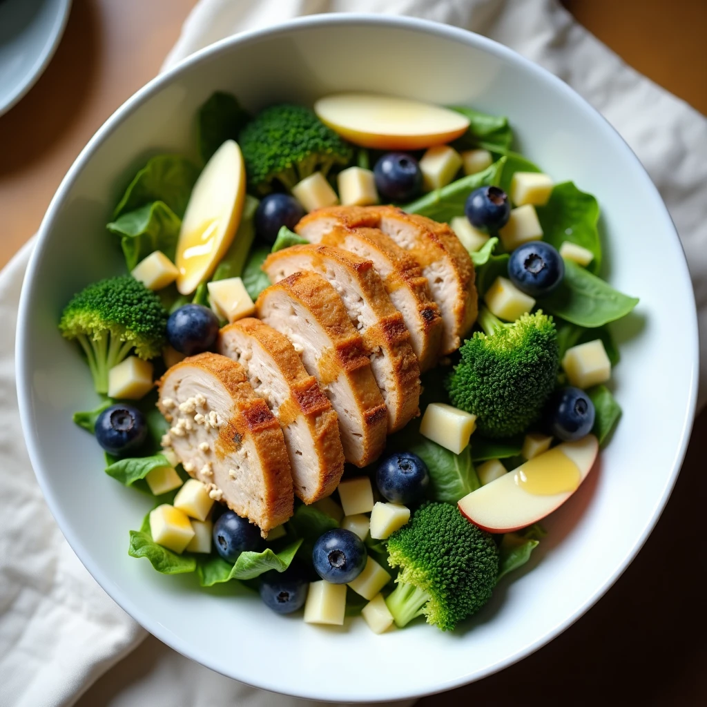 Salat mit Hähnchen und Blaubeer-Dressing