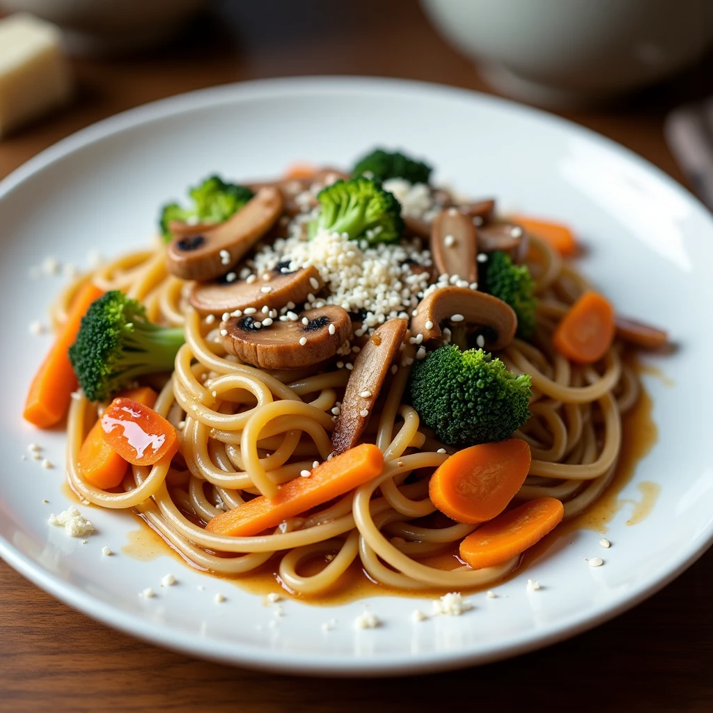 Soba-Nudeln mit Hähnchen