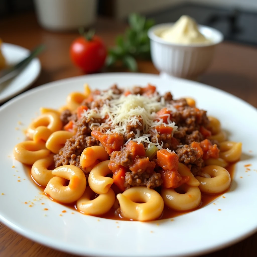 Mac & Cheese Auflauf mit Bolognese
