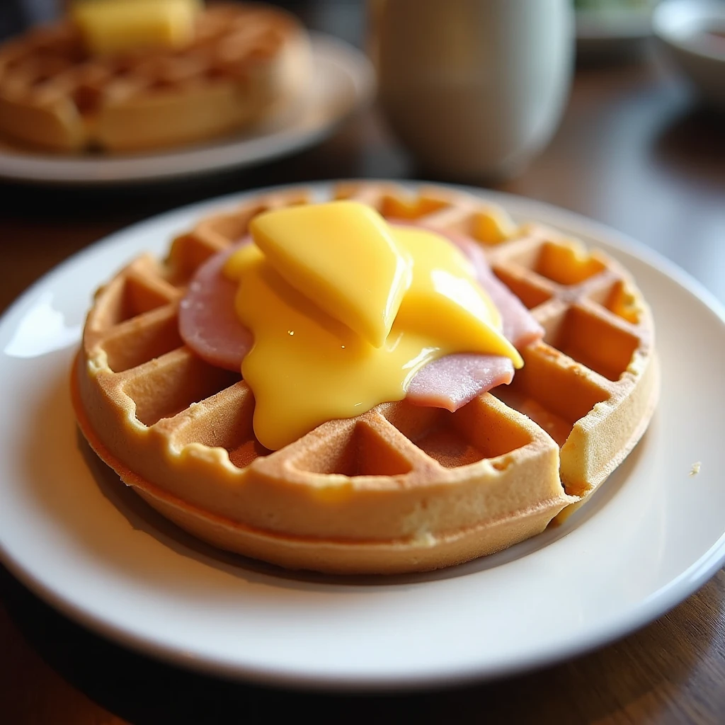 Proteinwaffeln Schinken und Käse