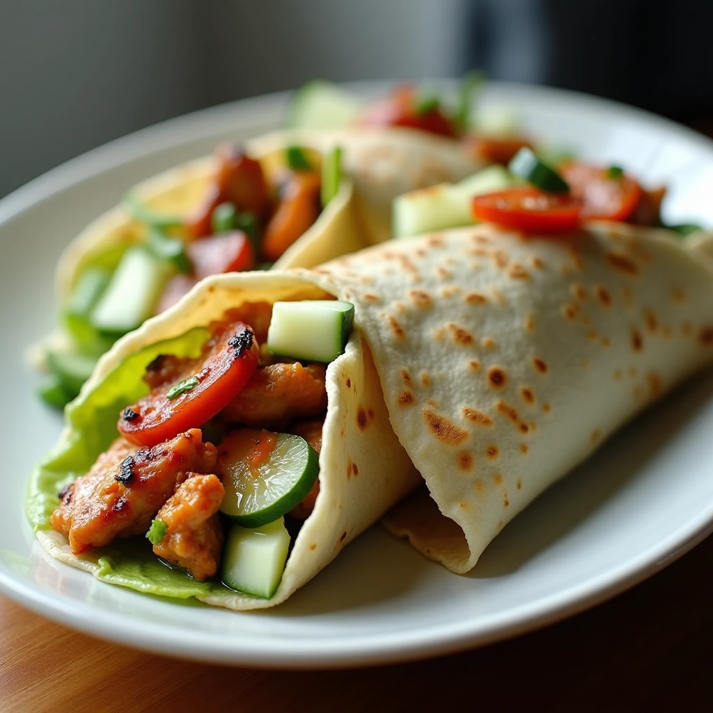 Korean BBQ Chicken Wraps