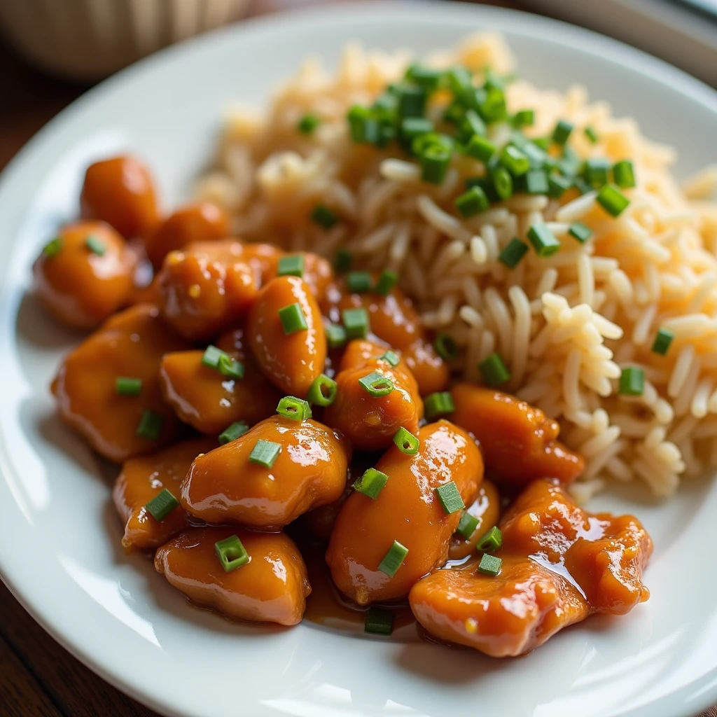 Honig-Sesam-Hähnchen mit gebratenem Reis
