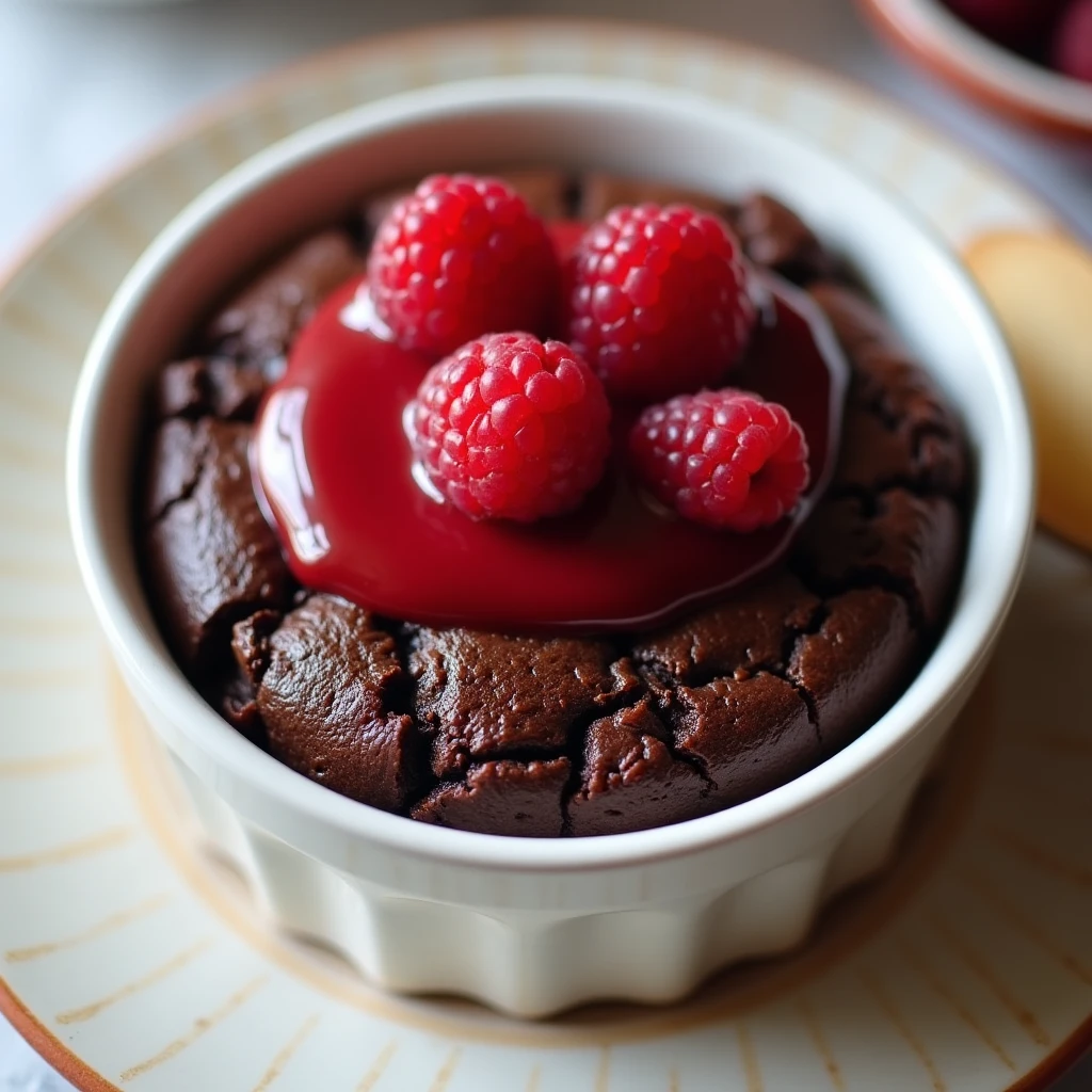 Dark Chocolate Raspberry Brownie Bowl