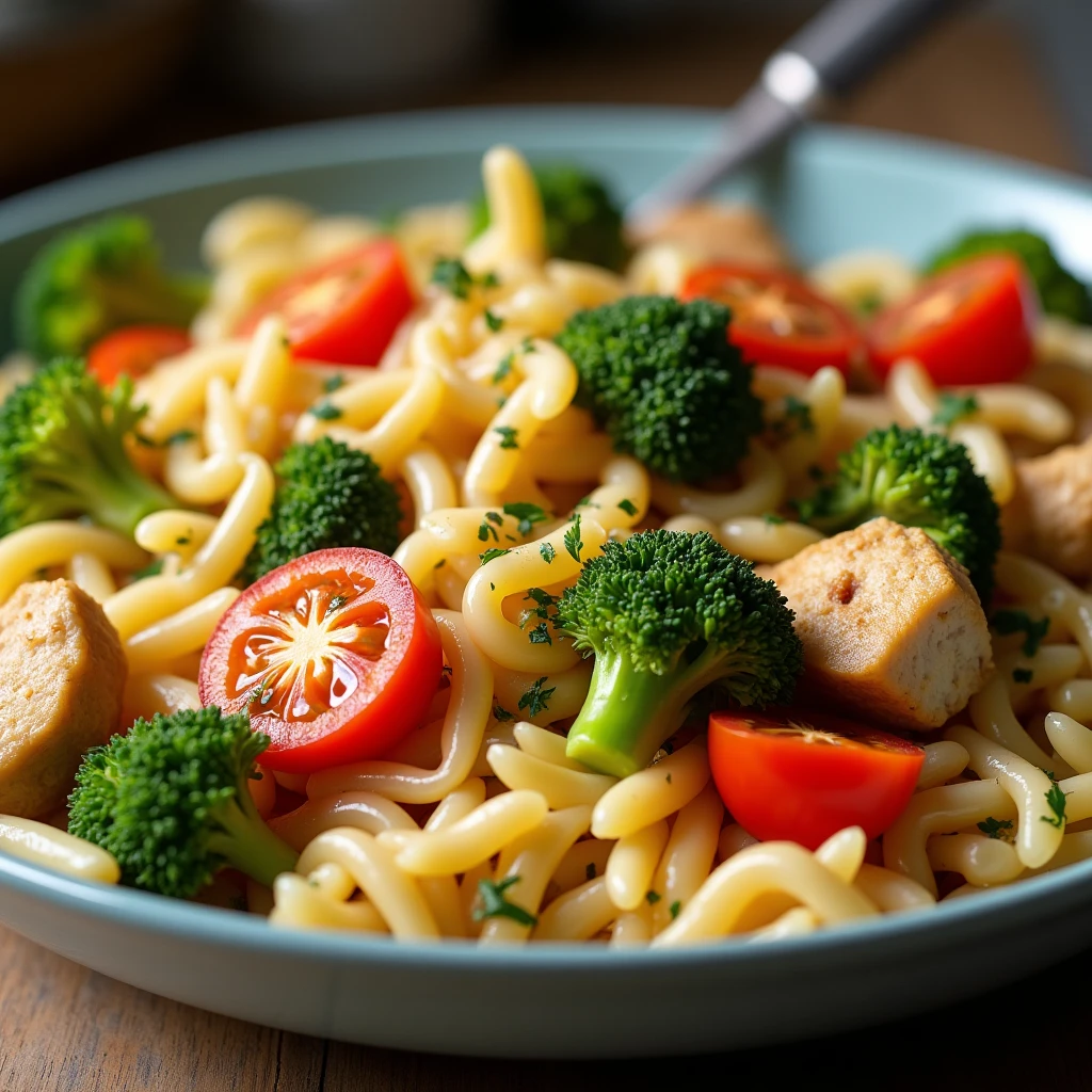 One Pot Orzo mit Hähnchen und Brokkoli