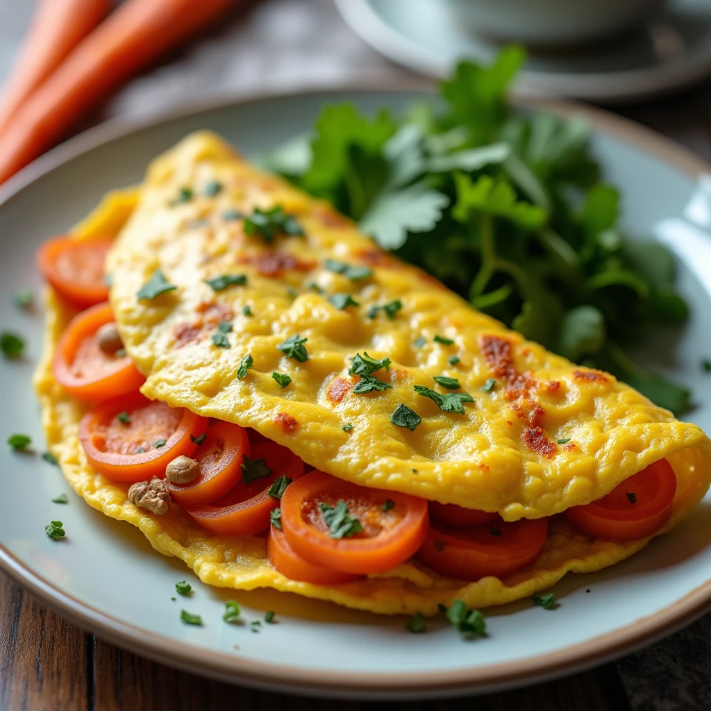 Gesundes Möhrenomlette