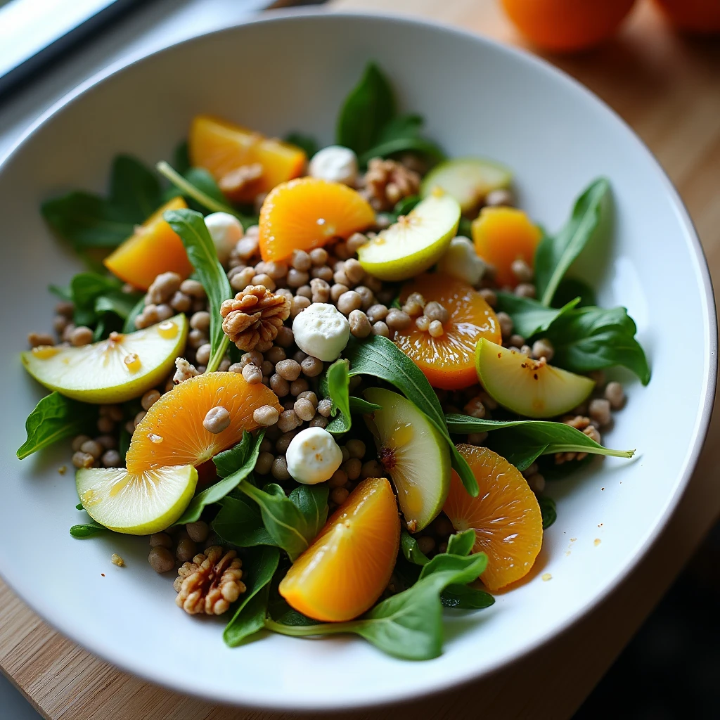 Warmer Linsensalat mit Fenchel und Orange