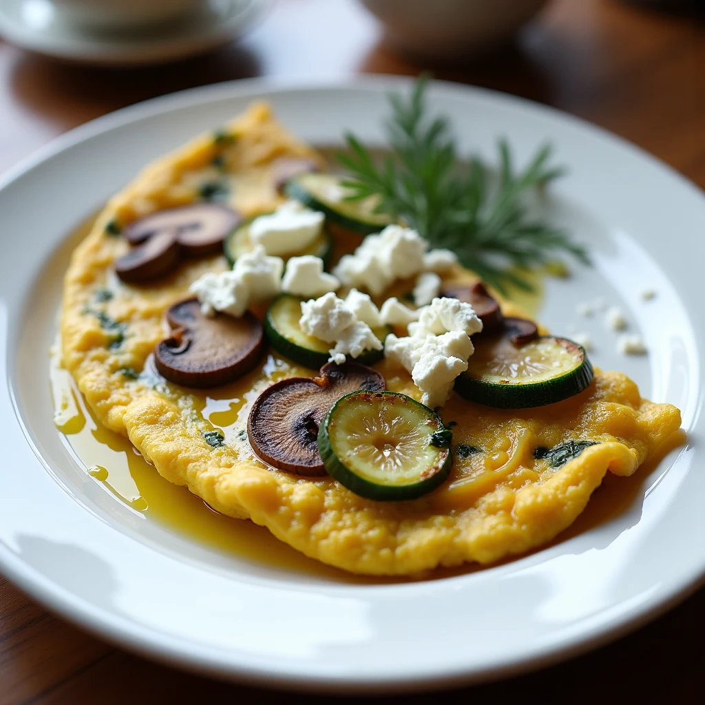 Frittata mit Zucchini, Champignons und Feta