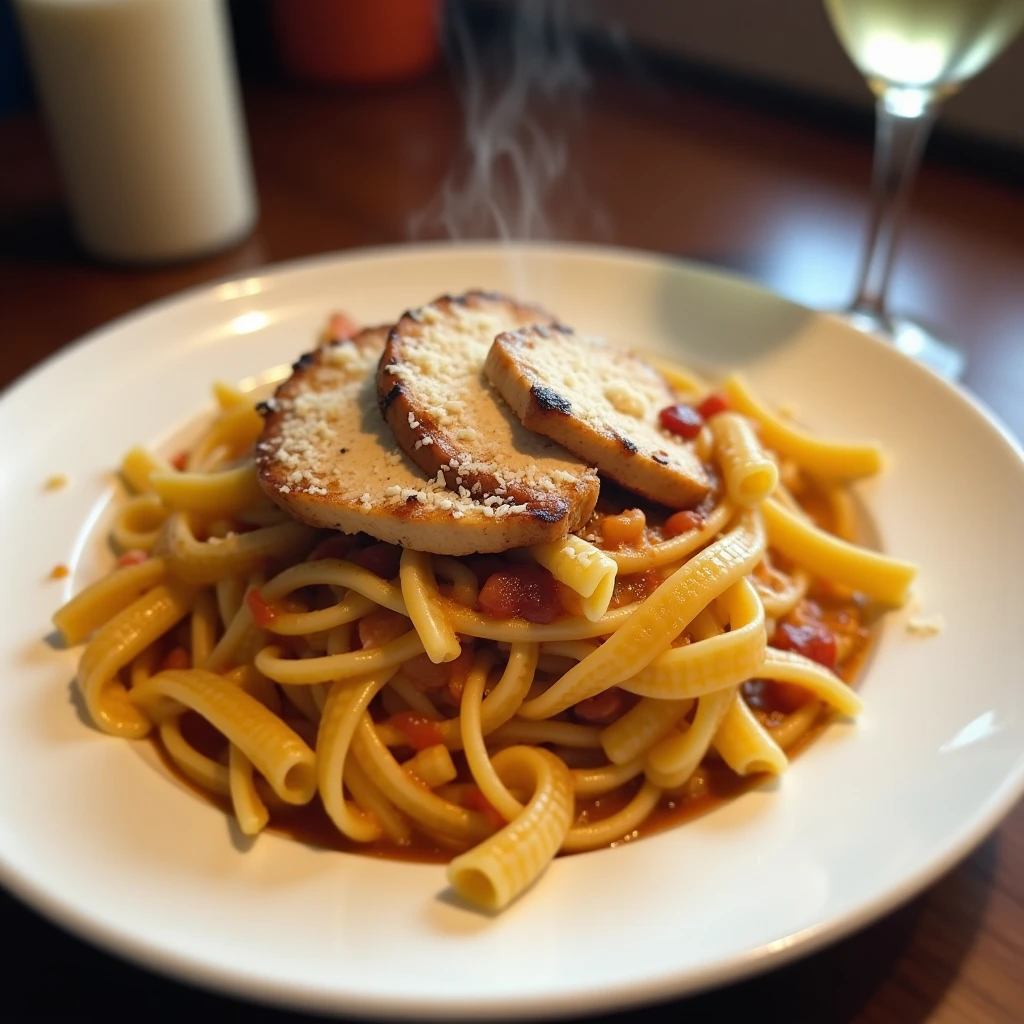 Hähnchenbrust mit Frischkäse-Sahne-Sauce und Proteinpasta