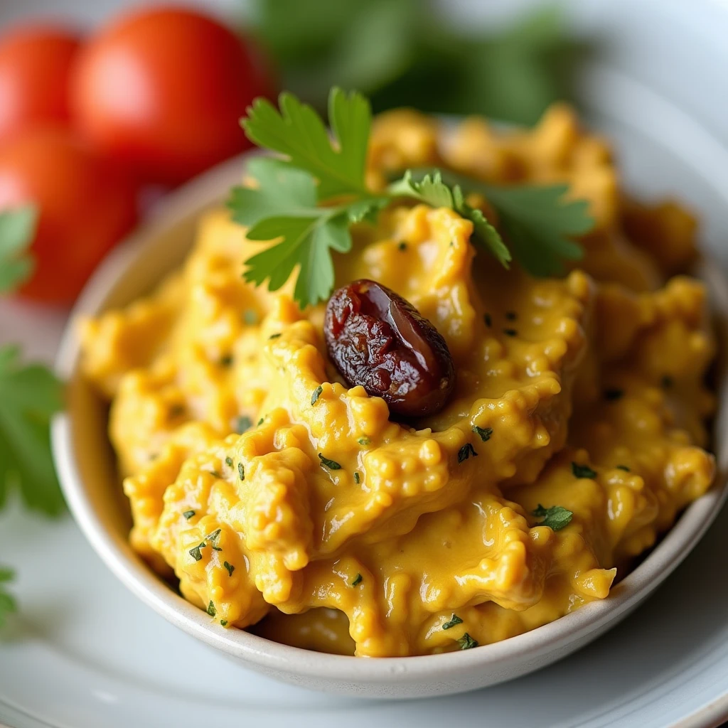 Kalorienarmer Curry-Dattel-Dip