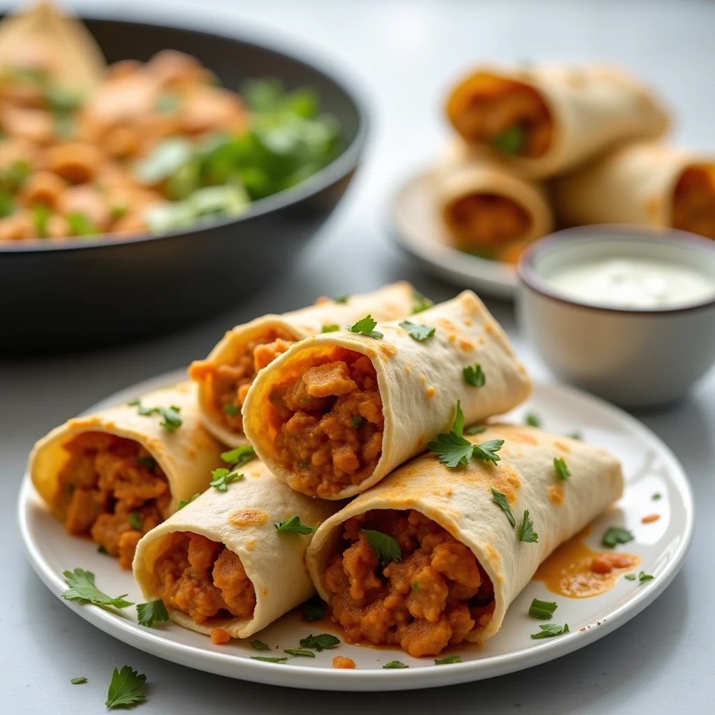 High Protein Chicken Tikka Masala Burritos