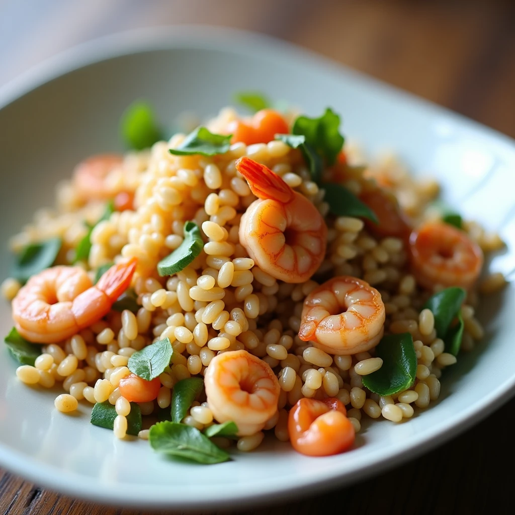 Crispy Rice Salat mit cremigem Erdnuss-Dressing