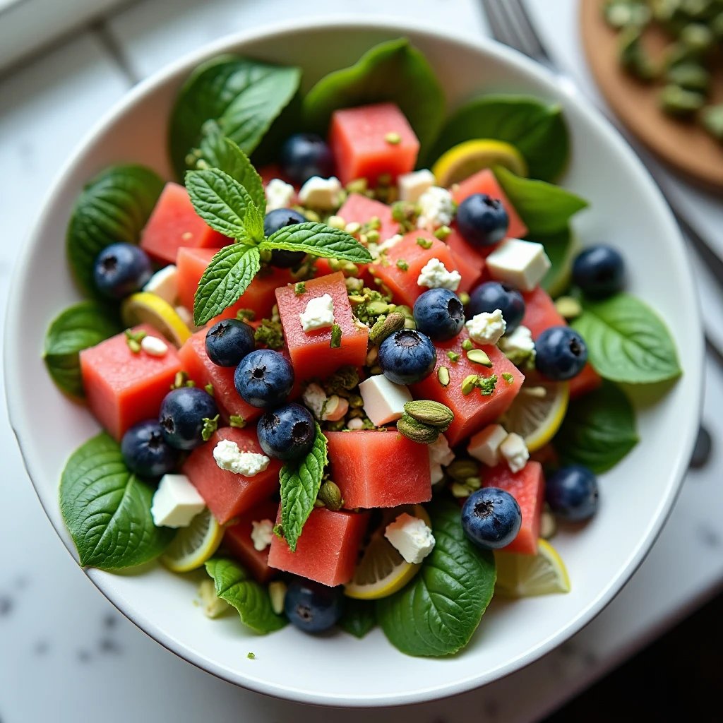 Feta-Wassermelonen-Salat
