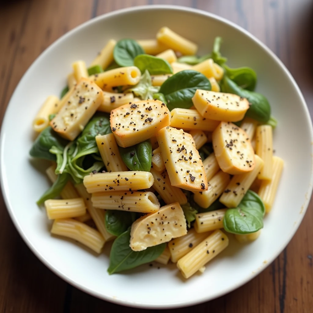 Caesar Salad mit Halloumi und Nudeln