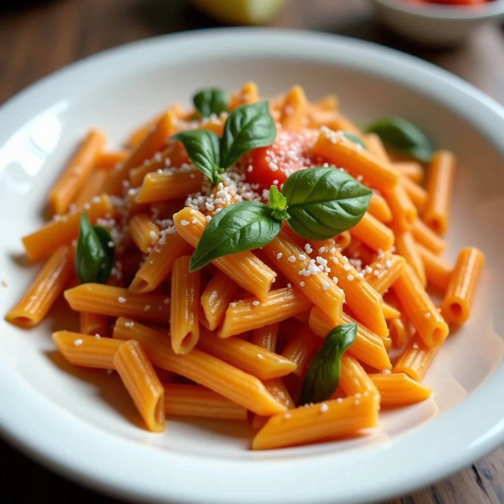 Cremige Roasted Paprika-Tomaten Protein-Pasta