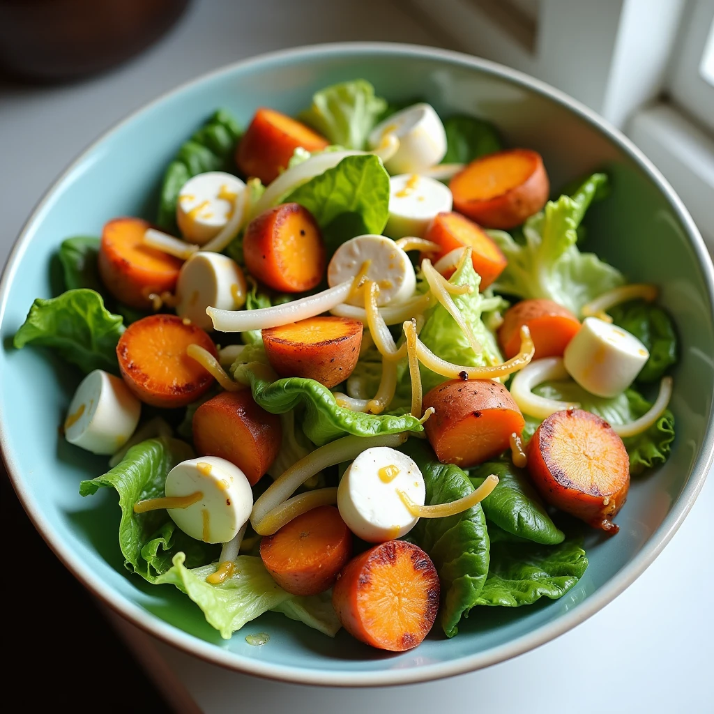 Süßkartoffel Feta Grillsalat
