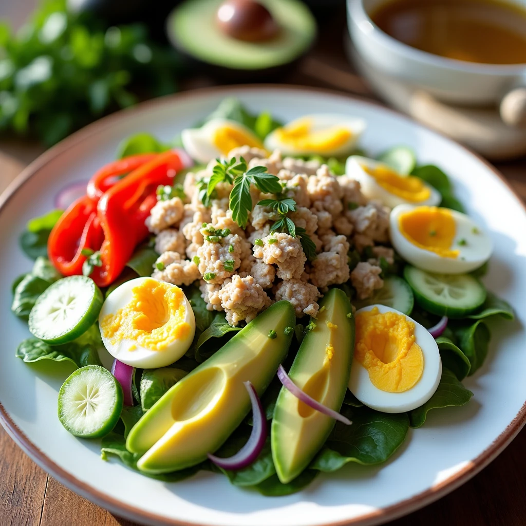 Fitness-Salat mit Thunfisch und Ei