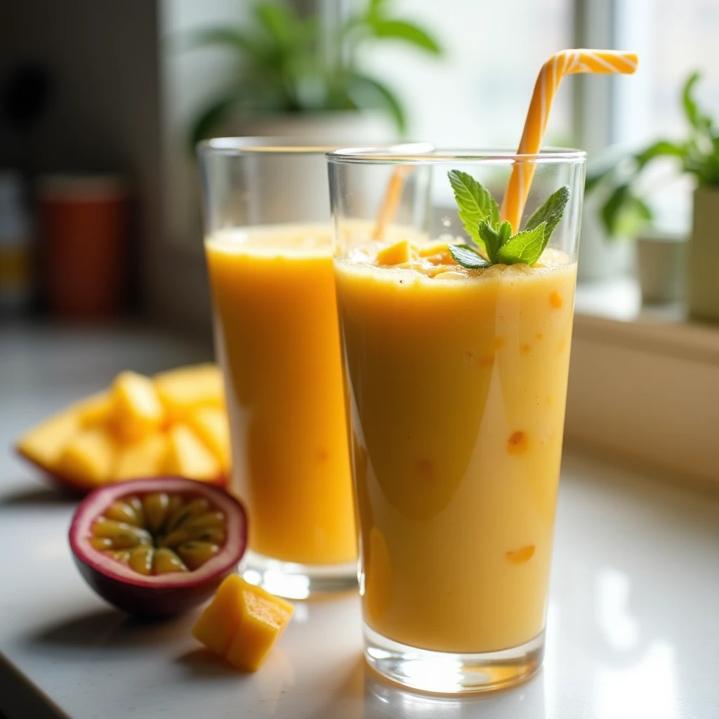 Lassi aus Mango und Maracuja