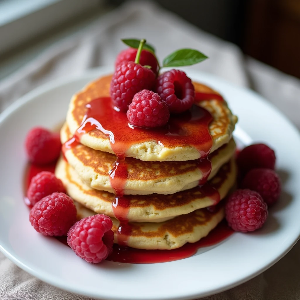 High Protein Himbeer-Cheesecake Pancakes