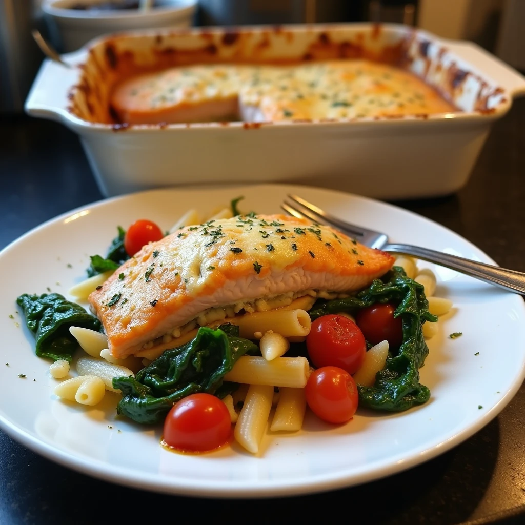 One Pot Nudel Lachs Auflauf