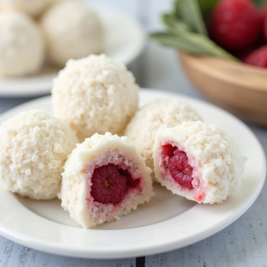 Coconut Raspberry Bliss Bites