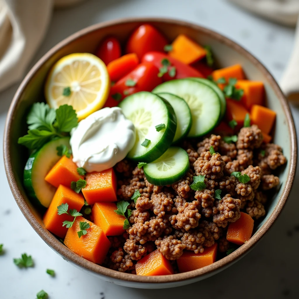 Süßkartoffel Hack Bowl