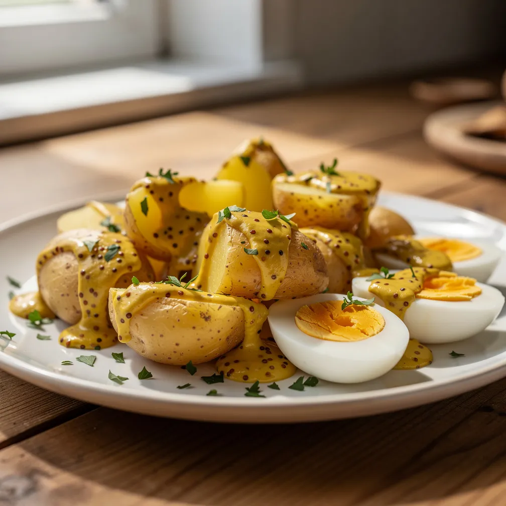 Potatoes and Eggs in Mustard Sauce