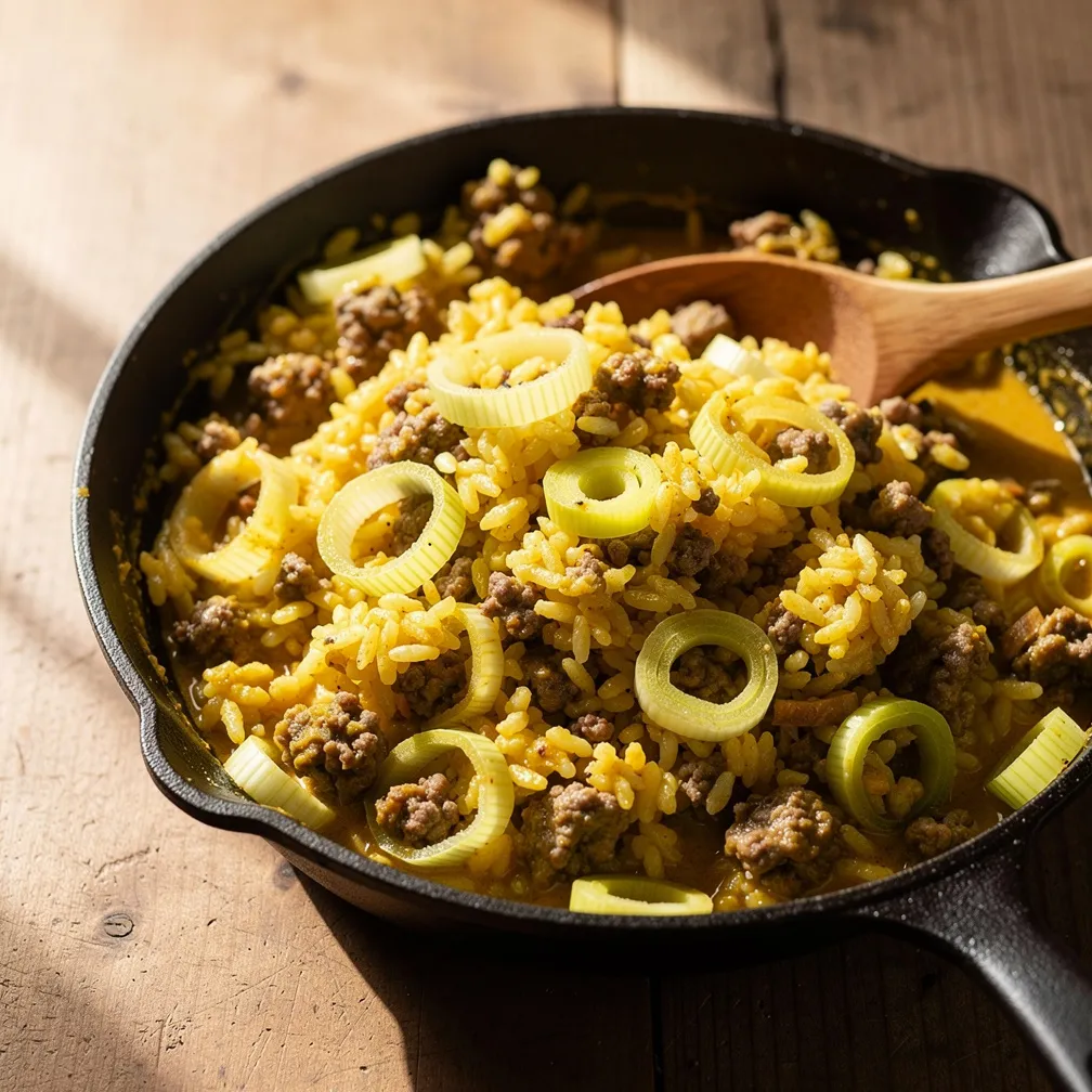 Cremige Curry-Reispfanne