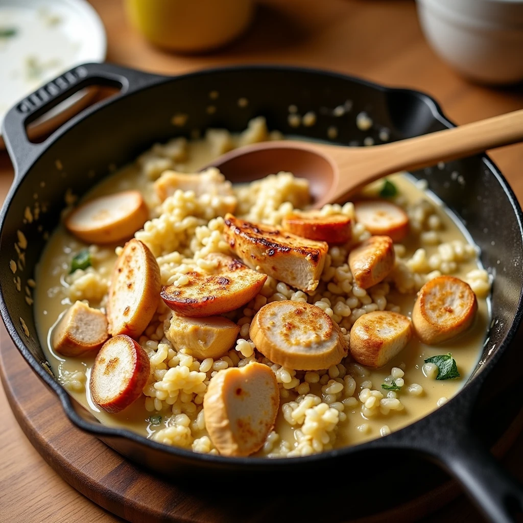 Cremige Hähnchen-Sahne-Pfanne
