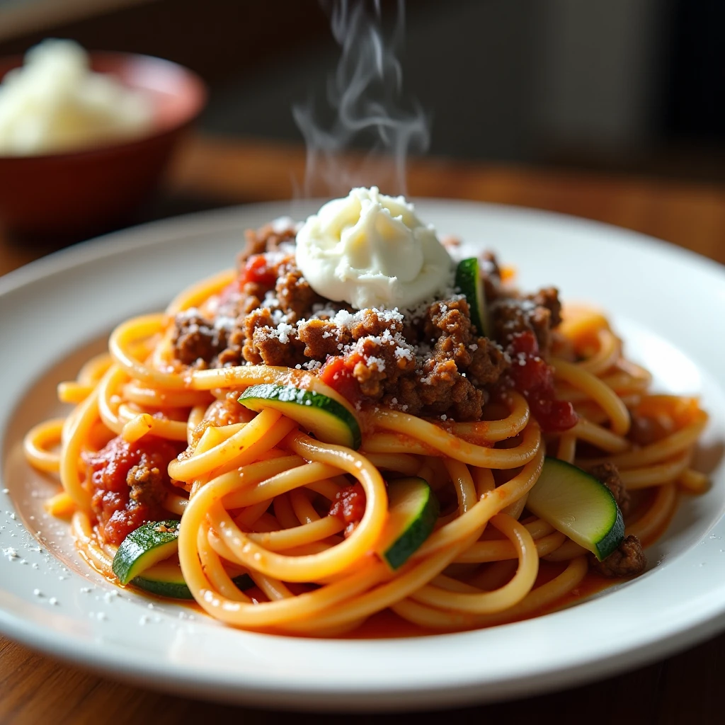 High Protein Zucchini-Hackfleisch-Pasta