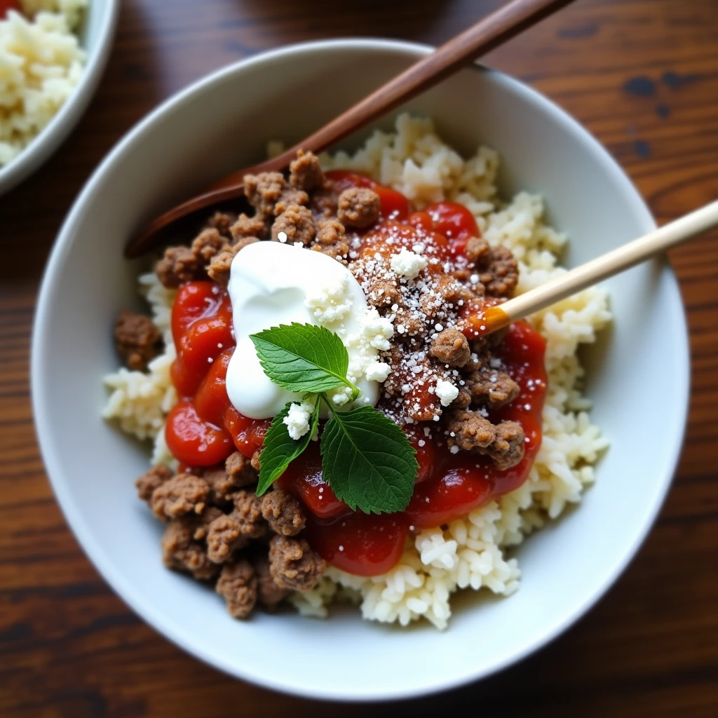 Tomatenreis mit Hackfleisch